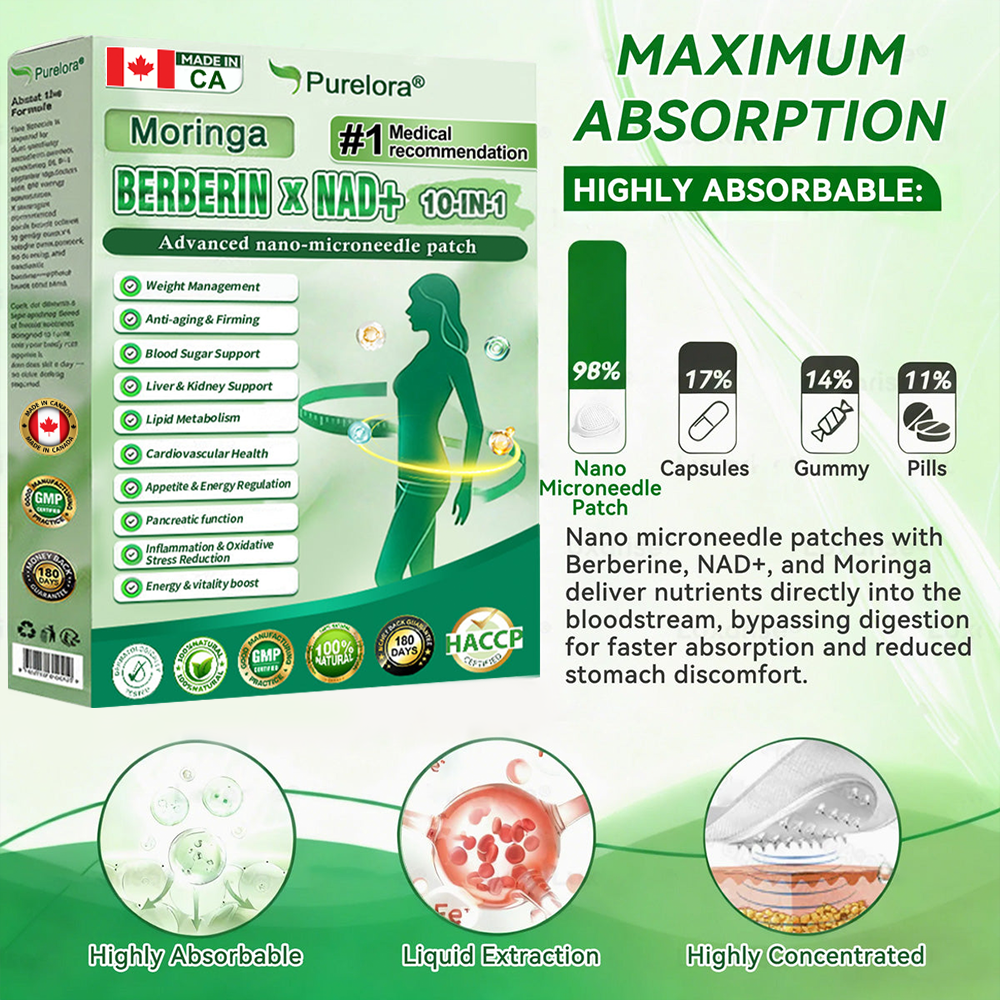 🔥 Online Pharmacy  | Purelora® Moringa Berberine × NAD⁺ 10-in-1 Nano Microneedle Patch (Just once daily, visible changes in 7 days) ✅ Supports weight management, loose skin, diabetes care, sleep apnea, joint comfort, and more