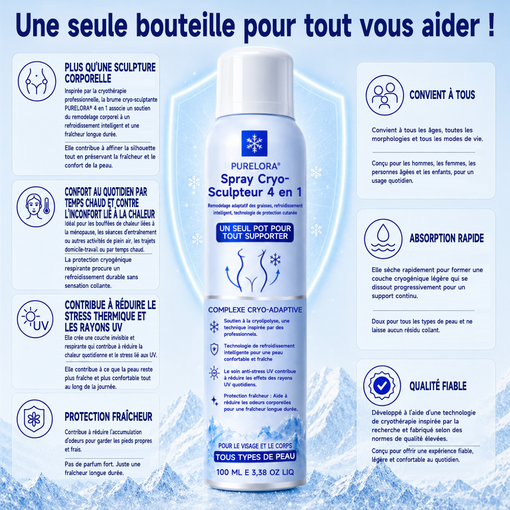 𝐏𝐔𝐑𝐄𝐋𝐎𝐑𝐀® Brume cryogénique sculptante 4 en 1