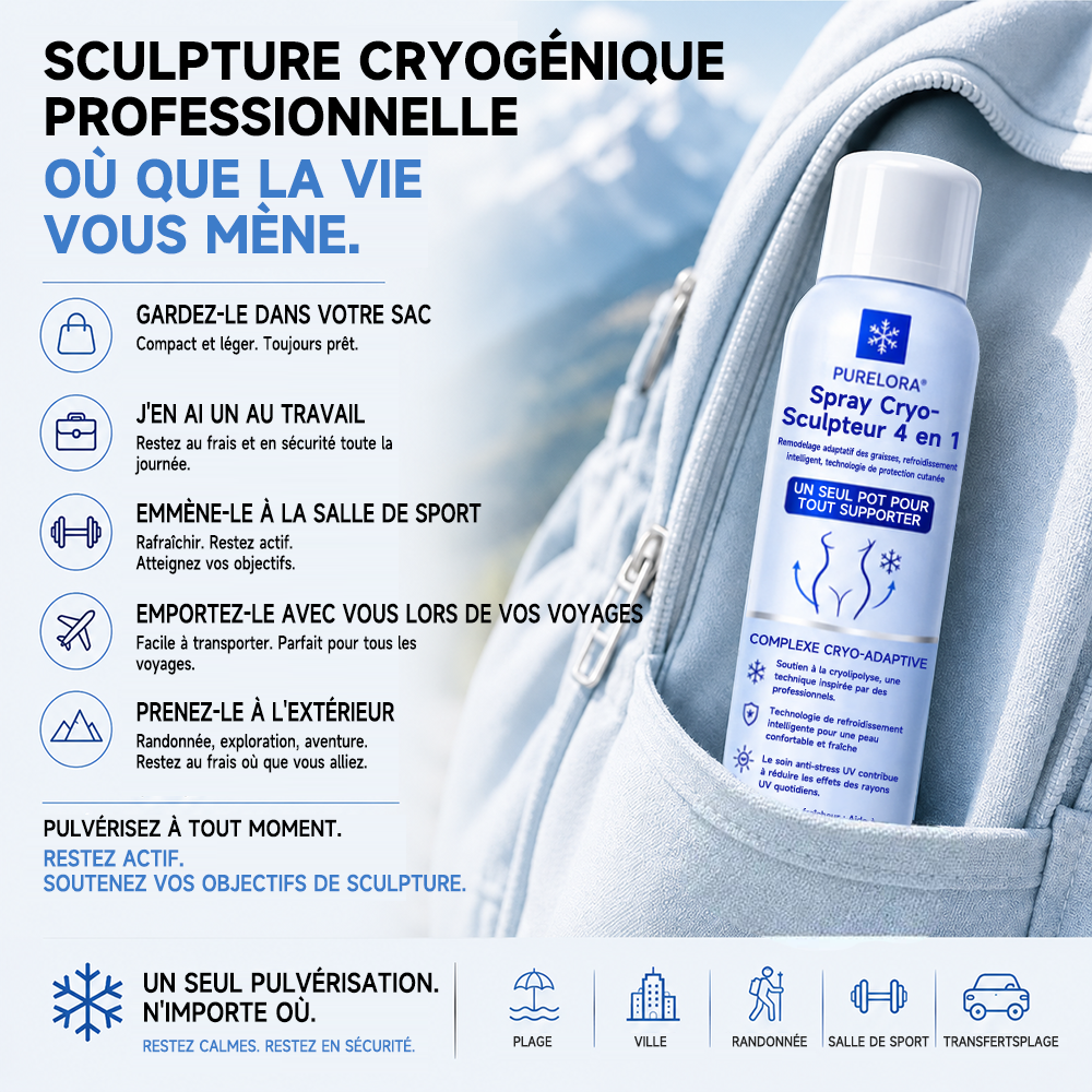 𝐏𝐔𝐑𝐄𝐋𝐎𝐑𝐀® Brume cryogénique sculptante 4 en 1