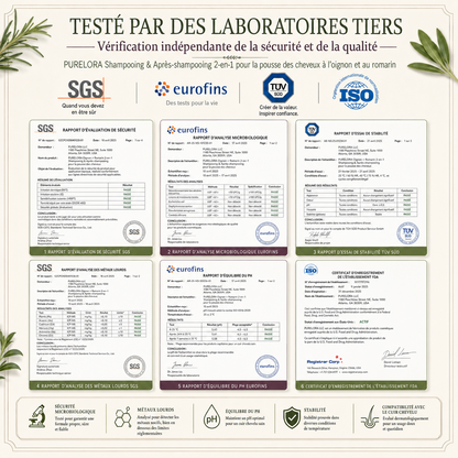 🌿👨‍⚕️ Boutique officielle française | 🔥 Shampoing et après-shampoing 2-en-1 PURELORA® à l'oignon et au romarin — Enrichi d'un complexe actif stimulant la croissance capillaire (concentration x15) pour des cheveux plus épais, plus denses et plus forts.