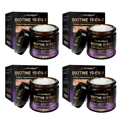 Fabriquée en France et expédiée directement 🍁 Crème réparatrice pour la peau à la biotine Purelora® (formule 10-en-1) — Dernier jour de promotion : -80 %.