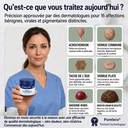 Crème PURELORA® pour l'élimination des acrochordons et des imperfections en 7 jours (formule indolore – sans cicatrice) 🌹🌹