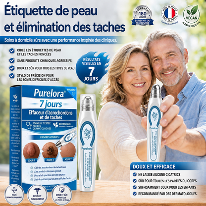 𝐁𝐨𝐮𝐭𝐢𝐪𝐮𝐞 𝐨𝐟𝐟𝐢𝐜𝐢𝐞𝐥𝐥𝐞 𝐝𝐞 𝐥𝐚 𝐦𝐚𝐫𝐪𝐮𝐞 |✅💎Purelora® Éliminateur de taches et d’excroissances cutanées en 7 jours (Roller sans douleur, sans cicatrice)
