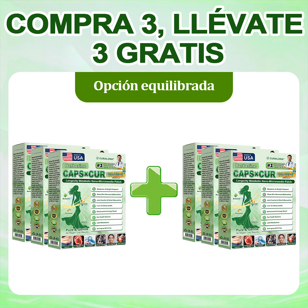 🔥 Nuevo lanzamiento | Parche de microagujas de triple acción Curalona® — Berberina y NAD+: favorecen la salud metabólica y promueven la renovación cutánea — Un parche transdérmico de microagujas para uso diurno y nocturno (apto para hombres y mujeres)
