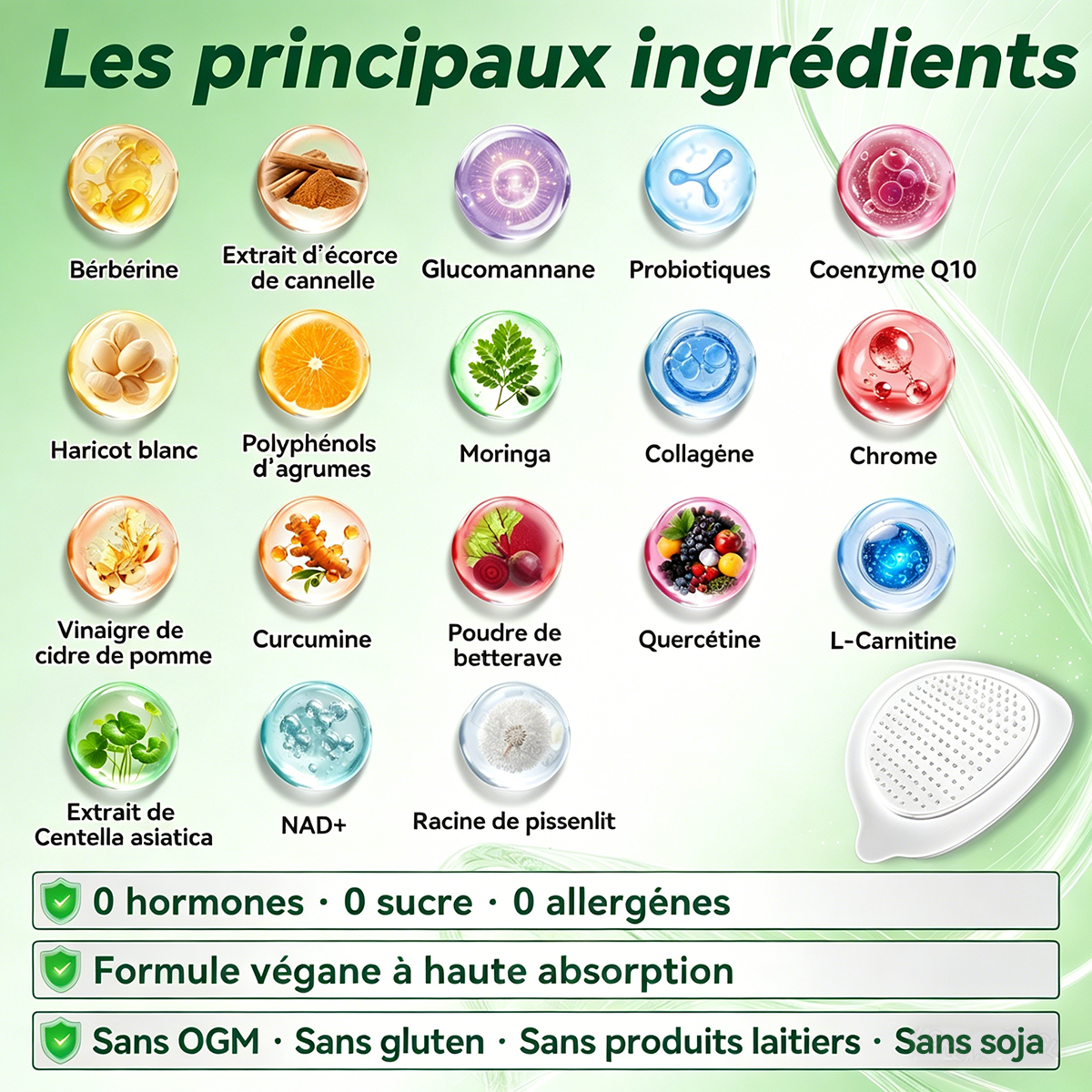 Boutique Officielle France | 🧑‍⚕️ 🩺 curalona® Patchs Avancés Nano-Micron 10-en-1 : Moringa & Berbérine × NAD+ — Utilisation Quotidienne, Résultats Visibles en 2 Jours