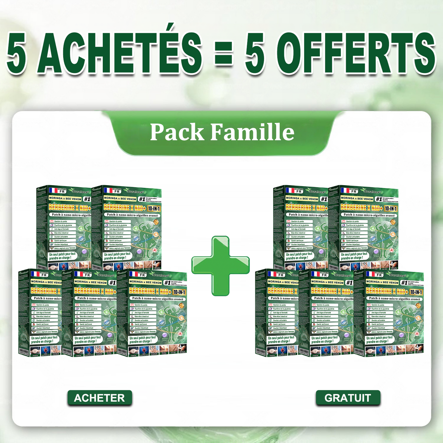Boutique Officielle France | 🧑‍⚕️ 🩺 curalona® Patchs Avancés Nano-Micron 10-en-1 : Moringa & Berbérine × NAD+ — Utilisation Quotidienne, Résultats Visibles en 2 Jours