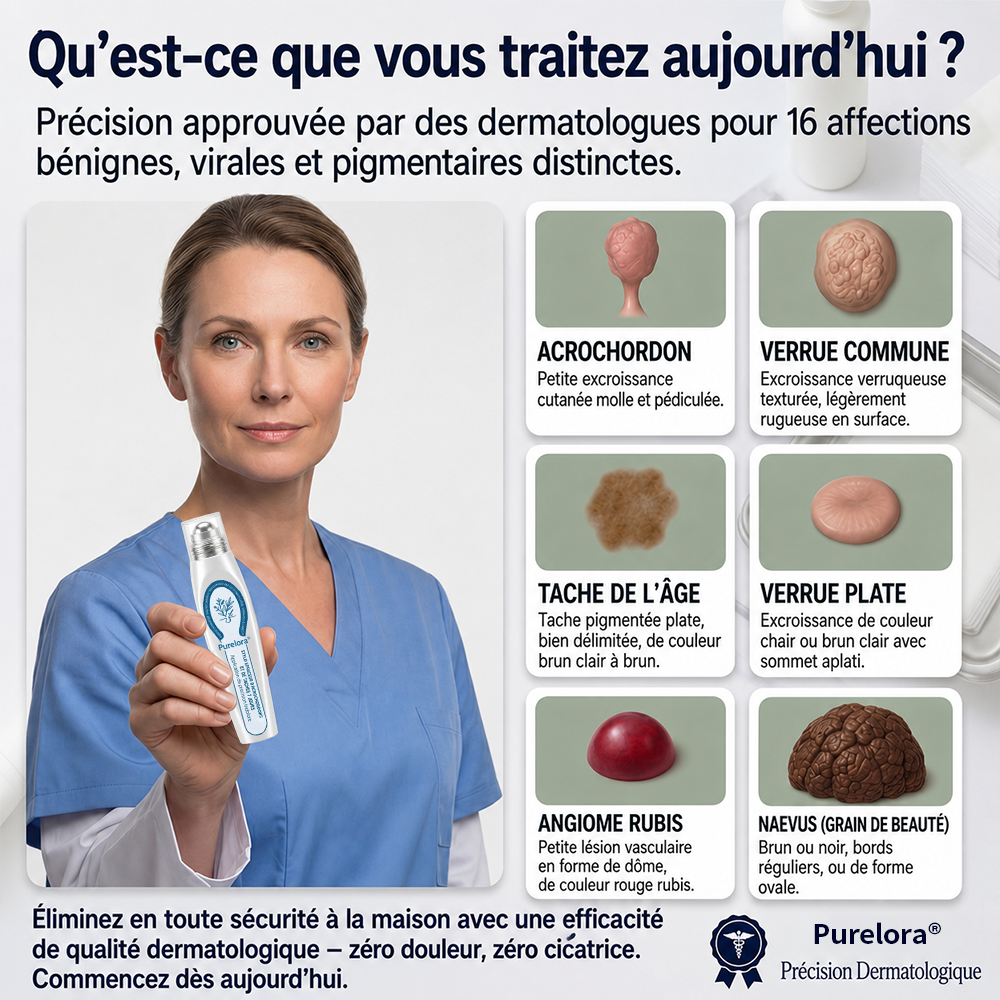 𝐁𝐨𝐮𝐭𝐢𝐪𝐮𝐞 𝐨𝐟𝐟𝐢𝐜𝐢𝐞𝐥𝐥𝐞 𝐝𝐞 𝐥𝐚 𝐦𝐚𝐫𝐪𝐮𝐞 |✅💎Purelora® Éliminateur de taches et d’excroissances cutanées en 7 jours (Roller sans douleur, sans cicatrice)