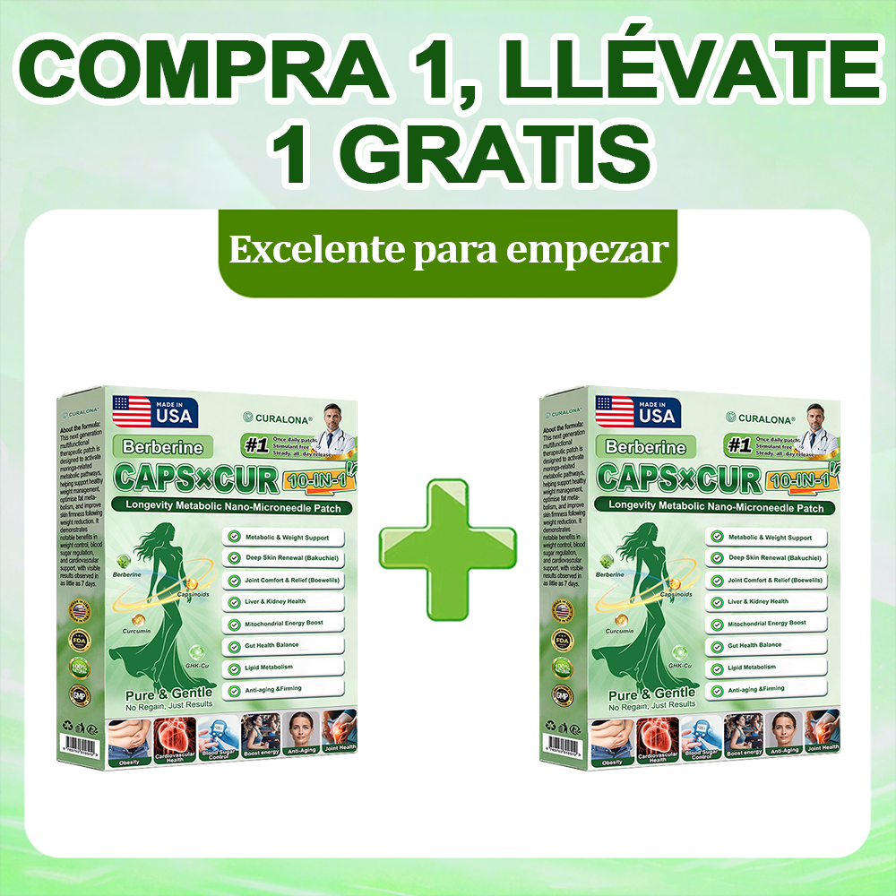 🔥 Nuevo lanzamiento | Parche de microagujas de triple acción Curalona® — Berberina y NAD+: favorecen la salud metabólica y promueven la renovación cutánea — Un parche transdérmico de microagujas para uso diurno y nocturno (apto para hombres y mujeres)