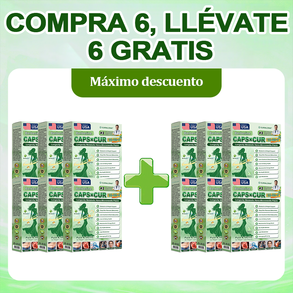 🔥 Nuevo lanzamiento | Parche de microagujas de triple acción Curalona® — Berberina y NAD+: favorecen la salud metabólica y promueven la renovación cutánea — Un parche transdérmico de microagujas para uso diurno y nocturno (apto para hombres y mujeres)