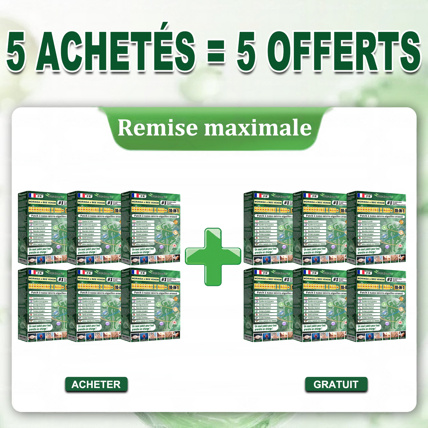 Boutique Officielle France | 🧑‍⚕️ 🩺 curalona® Patchs Avancés Nano-Micron 10-en-1 : Moringa & Berbérine × NAD+ — Utilisation Quotidienne, Résultats Visibles en 2 Jours