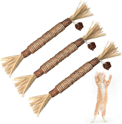 🔥😻Natural Silvervine Chew Sticks – Organic Dental Treats for Cats