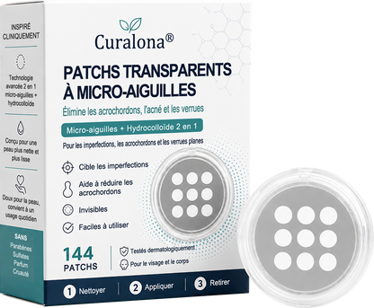 ✨Patch 2-en-1 Curalona® : Microneedle & Hydrocolloïde🍀 | Élimine les grains de beauté en relief, les verrues planes et les acrochordons | Aide à atténuer les rides, les cicatrices et les imperfections | Patch invisible adapté au visage et au corps