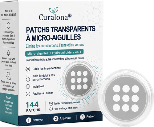 ✨Patch 2-en-1 Curalona® : Microneedle & Hydrocolloïde🍀 | Élimine les grains de beauté en relief, les verrues planes et les acrochordons | Aide à atténuer les rides, les cicatrices et les imperfections | Patch invisible adapté au visage et au corps