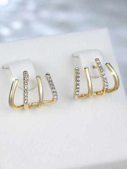 The Liberty Hoop - Fashionable & Bright Gold-tone Women's Clip-on Earrings For Date, Wedding, Party, And Gift